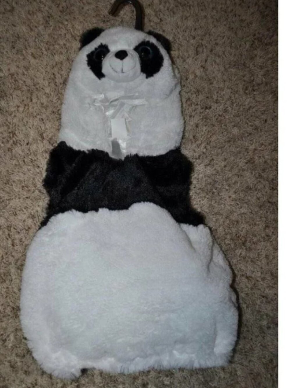Panda Bear Halloween Costume Puffer Hooded Vest Plush 12/18 mths Unisex Toddler